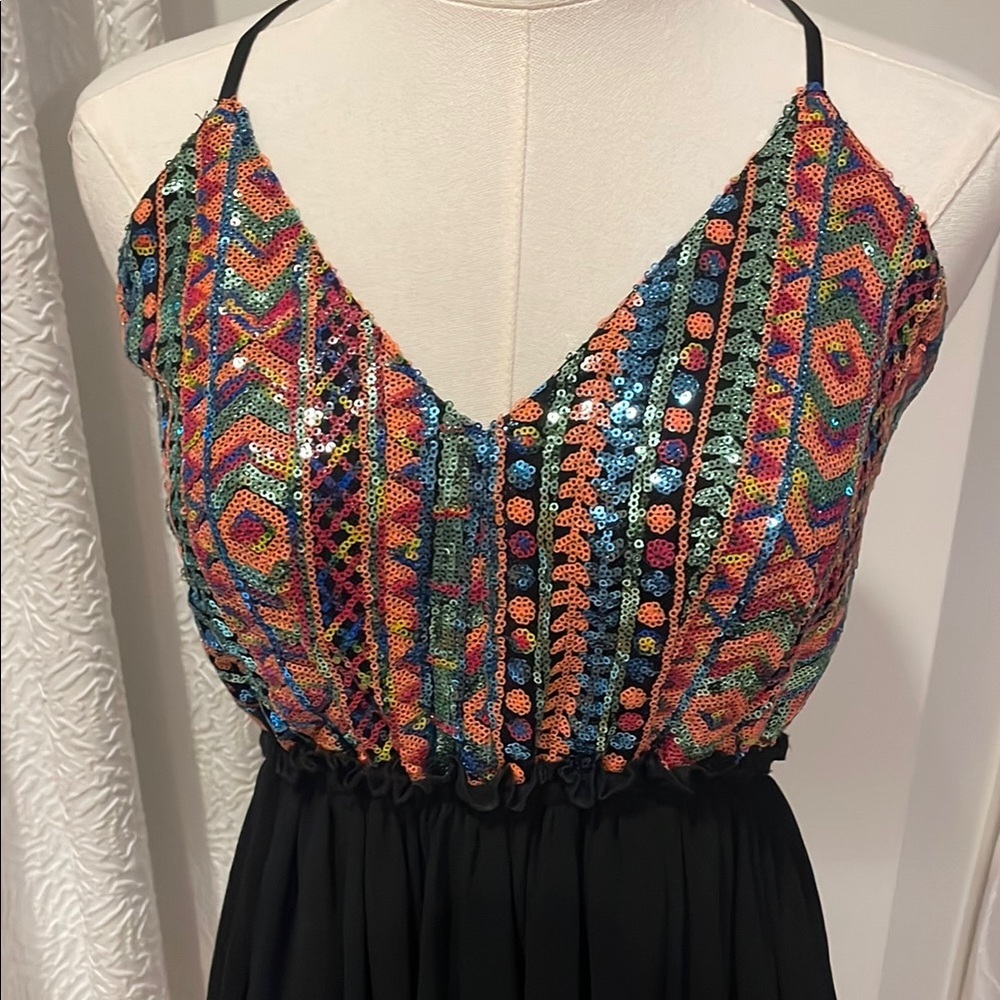 WINDSOR Colorful Geometric Patterned Dress Homecoming Mitzvah NWT Small - Picture 2 of 10